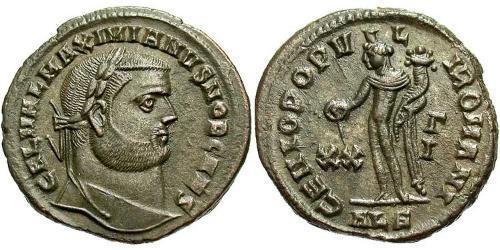 1 Фолліс Римська імперія (27BC-395) Бронза Галерій Максиміан (260-311)