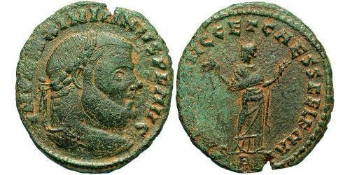 1 Фолліс Римська імперія (27BC-395) Бронза Максиміан (250-310)