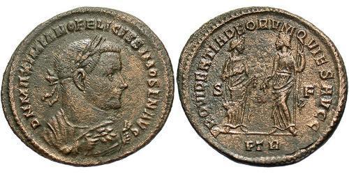 1 Фолліс Римська імперія (27BC-395) Бронза Максиміан (250-310)