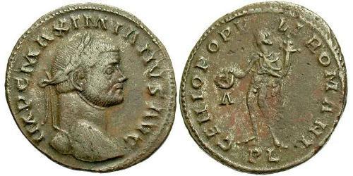 1 Фолліс Римська імперія (27BC-395) Бронза Максиміан (250-310)