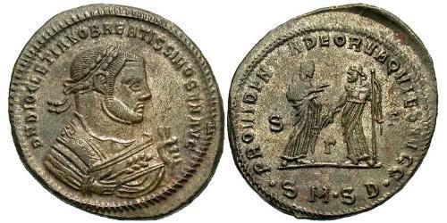 1 Фолліс Римська імперія (27BC-395) Бронза Діоклетіан (244-311)