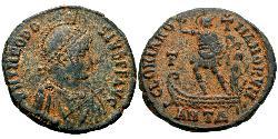 1 Фолліс /  AE2 Римська імперія (27BC-395) Бронза Феодосій I (347-395)
