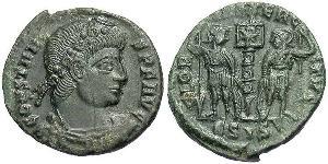 1 Фолліс /  AE4 Римська імперія (27BC-395) Бронза Констант I (320-350)