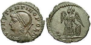 1 Фолліс /  AE4 Римська імперія (27BC-395) Бронза 