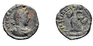 1 Фолліс /  AE4 Римська імперія (27BC-395) Бронза Феодосій I (347-395)