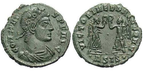 1 Фолліс /  AE4 Римська імперія (27BC-395) Бронза Констант I (320-350)