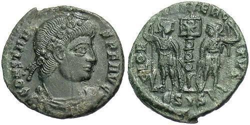 1 Фолліс /  AE4 Римська імперія (27BC-395) Бронза Констант I (320-350)