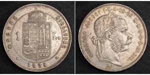 1 Форинт Австро-Венгрия (1867-1918) Серебро Франц Иосиф I (1830 - 1916)