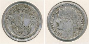 1 Франк Vichy France (1940-1944) Алюміній 