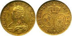 1 Франк Королевство Франция (843-1791) Золото Людовик XV (1710-1774)