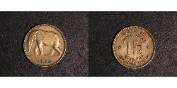 1 Франк Бельгійське Конго (1908 - 1960) Латунь 