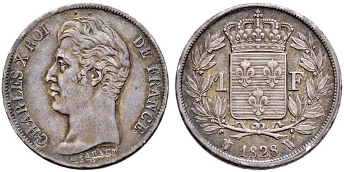 1 Франк Kingdom of France (1815-1830) Серебро 