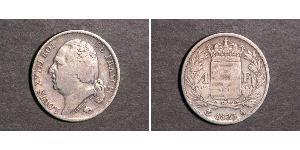 1 Франк Kingdom of France (1815-1830) / Франция Серебро Людовик XVIII (1755-1824)