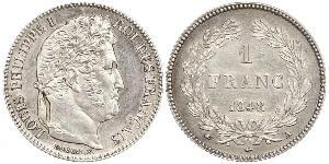 1 Франк Июльская монархия (1830-1848) Серебро Луи-Филипп I (1773 -1850)