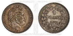1 Франк Июльская монархия (1830-1848) Серебро Луи-Филипп I (1773 -1850)