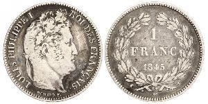 1 Франк Июльская монархия (1830-1848) Серебро Луи-Филипп I (1773 -1850)
