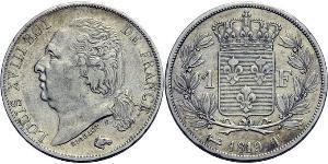 1 Франк Kingdom of France (1815-1830) / Франція Срібло Людовик XVIII  (1755-1824)