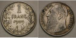1 Франк Бельгія Срібло Леопольд II (1835 - 1909)