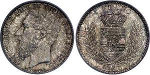 1 Франк Вільна держава Конго (1885 - 1908) Срібло Леопольд II (1835 - 1909)