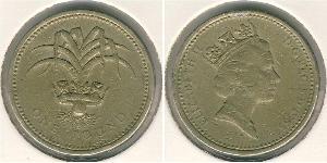 1 Фунт Велика Британія (1922-) Нікель/Латунь Єлизавета II (1926-2022)