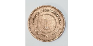 1 Цент Стрейтс-Сетлментс (1826 - 1946) Бронза Эдуард VII (1841-1910)