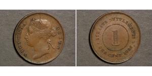1 Цент Стрейтс-Сетлментс (1826 - 1946) Бронза/Медь Виктория (1819 - 1901)