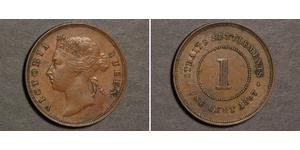 1 Цент Стрейтс-Сетлментс (1826 - 1946) Бронза/Мідь Вікторія (1819 - 1901)