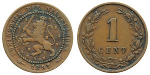 1 Цент Королевство Нидерланды (1815 - ) Медь 