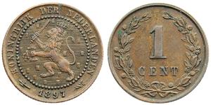 1 Цент Королевство Нидерланды (1815 - ) Медь 