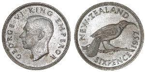 1 Шестипенсовик Новая Зеландия  Георг VI (1895-1952)