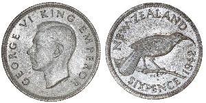 1 Шестипенсовик Новая Зеландия  Георг VI (1895-1952)