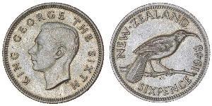 1 Шестипенсовик Новая Зеландия  Георг VI (1895-1952)