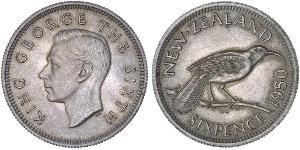 1 Шестипенсовик Новая Зеландия  Георг VI (1895-1952)
