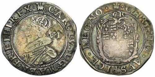1 Шестипенсовик Королевство Англия (927-1649,1660-1707) Серебро Карл  I (1600-1649)