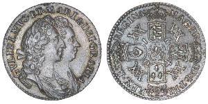 1 Шестипенсовик Королівство Англія (927-1649,1660-1707) Срібло Вільгельм III (1650-1702)