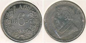 1 Шестипенсовик Південно-Африканська Республіка (1910 - ) Срібло 