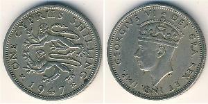 1 Шиллинг Британский Кипр (1878 - 1960) Никель/Медь Георг VI (1895-1952)