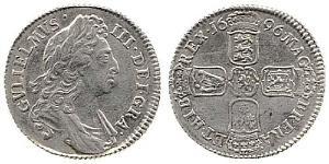 1 Шиллинг Королевство Англия (927-1649,1660-1707) Серебро Вильгельм III (1650-1702)