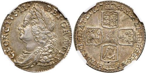 1 Шиллинг Королевство Великобритания (1707-1801) Серебро Георг II (1683-1760)