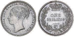 1 Шиллинг Соединённое королевство Великобритании и Ирландии (1801-1922) Серебро Виктория (1819 - 1901)