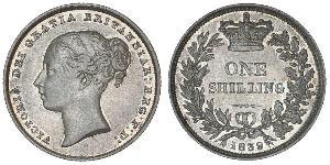 1 Шиллинг Соединённое королевство Великобритании и Ирландии (1801-1922) Серебро Виктория (1819 - 1901)