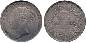 1 Шиллинг Соединённое королевство Великобритании и Ирландии (1801-1922) Серебро Виктория (1819 - 1901)