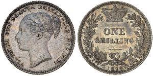1 Шиллинг Соединённое королевство Великобритании и Ирландии (1801-1922) Серебро Виктория (1819 - 1901)