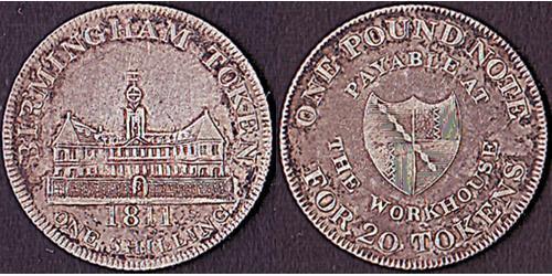 1 Шиллинг / 1 Token Соединённое королевство Великобритании и Ирландии (1801-1922) Серебро 