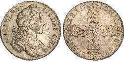 1 Шилінг Королівство Англія (927-1649,1660-1707) Срібло Вільгельм III (1650-1702)
