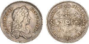 1 Шилінг Королівство Англія (927-1649,1660-1707) Срібло Карл II (1630-1685)