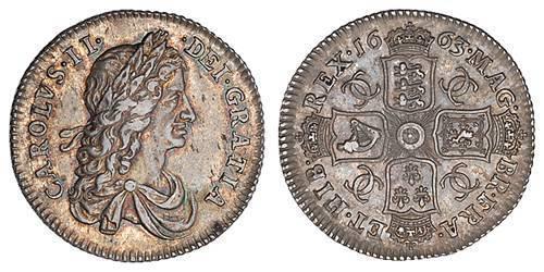 1 Шилінг Королівство Англія (927-1649,1660-1707) Срібло Карл II (1630-1685)