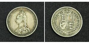 1 Шилінг Сполучене королівство Великобританії та Ірландії (1801-1922) Срібло Вікторія (1819 - 1901)