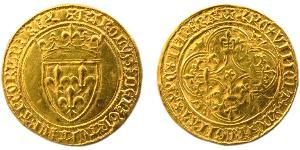 1 Экю Королевство Франция (843-1791) Золото Карл VI король Франции (1368-1422)
