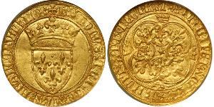 1 Экю Королевство Франция (843-1791) Золото Карл VI король Франции (1368-1422)